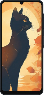 Силиконовый чехол Черная кошка v2 для Samsung Galaxy A06 4G - 5830u-3776 изображение 