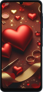 Силиконовый чехол Сердечки v3 для Samsung Galaxy A06 4G - 5833u-3776 изображение 