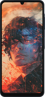 Силиконовый чехол Лицо в пламени для Samsung Galaxy A06 4G - 6127u-3776 изображение 