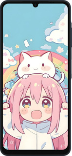 Силиконовый чехол Девочка аниме радуга для Samsung Galaxy A06 4G - 6304u-3776 изображение 