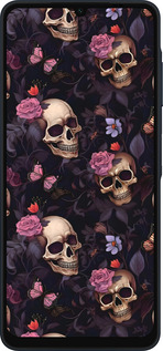 Силиконовый чехол Черепа и розы для Samsung Galaxy A06 4G - 6316u-3776 изображение 