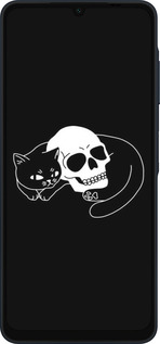 Силиконовый чехол С изображением кота и черепа для Samsung Galaxy A06 4G - 6491u-3776 изображение 