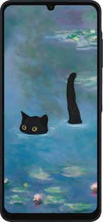 Силіконовий чехол Із зображенням кота та водяної лілії Monet для Samsung Galaxy A06 4G - 6519u-3776 изображение 