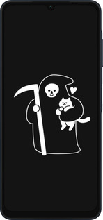 Силиконовый чехол Минималистичный арт: смерть и кошка для Samsung Galaxy A06 4G - 6529u-3776 изображение 