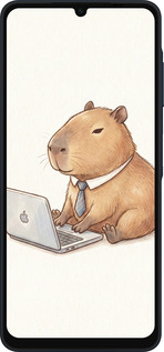 Силиконовый чехол Funny Capybara CEO Working для Samsung Galaxy A06 4G - 6777u-3776 изображение 