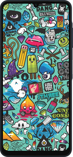 Силиконовый чехол Стикер бомбинг 1 для Samsung Galaxy A06 4G - 693u-3776 изображение 