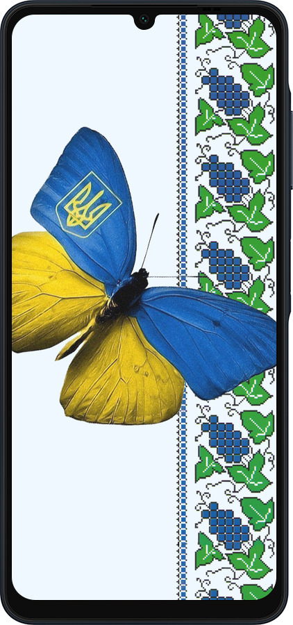 Силиконовый чехол Желто-голубая бабочка для Samsung Galaxy A06 4G - 1054u-3776 изображение 