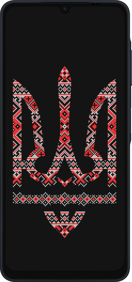 Силиконовый чехол Герб - вышиванка на черном фоне для Samsung Galaxy A06 4G - 1196u-3776 изображение 