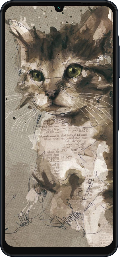 Силиконовый чехол Котёнок из пятен и линий для Samsung Galaxy A06 4G - 119u-3776 изображение 