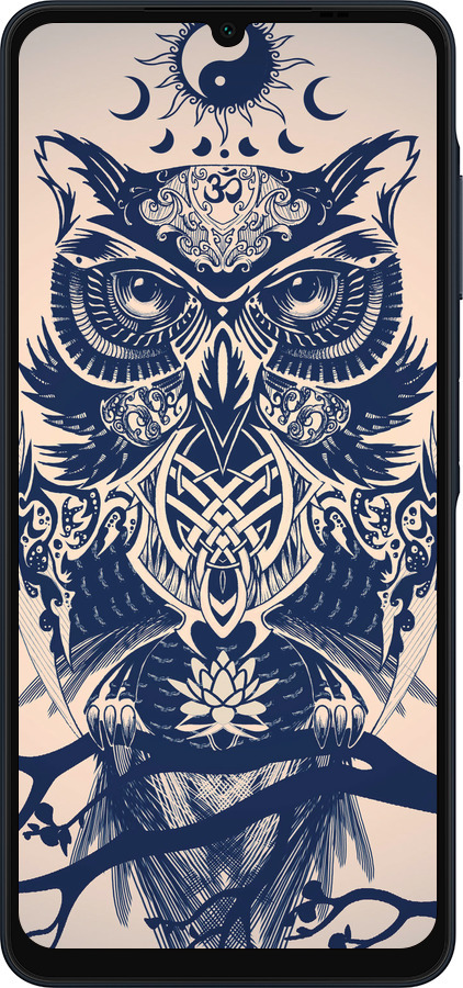 Силиконовый чехол Узорчатая сова для Samsung Galaxy A06 4G - 4000u-3776 изображение 
