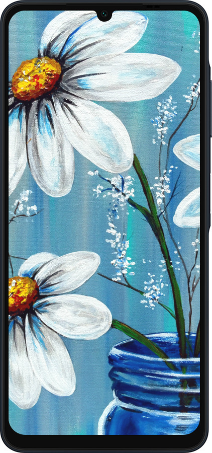 Силиконовый чехол Красивые арт-ромашки для Samsung Galaxy A06 4G - 4031u-3776 изображение 