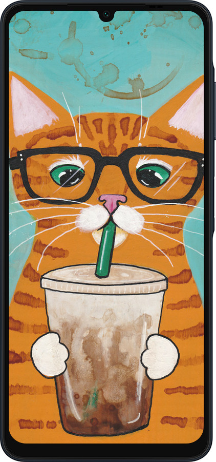 Силиконовый чехол Зеленоглазый кот в очках для Samsung Galaxy A06 4G - 4054u-3776 изображение 