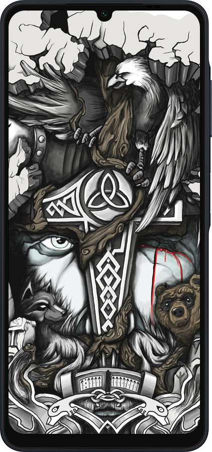 Силіконовий чехол Тату Вікінг для Samsung Galaxy A06 4G - 4098u-3776 изображение 