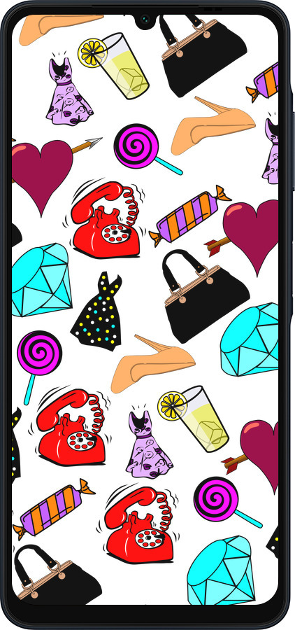Силиконовый чехол stickers для Samsung Galaxy A06 4G - 4757u-3776 изображение 