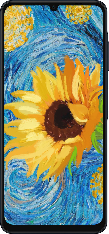 Силіконовий чехол Квіти жовто-блакитні  для Samsung Galaxy A06 4G - 5308u-3776 изображение 