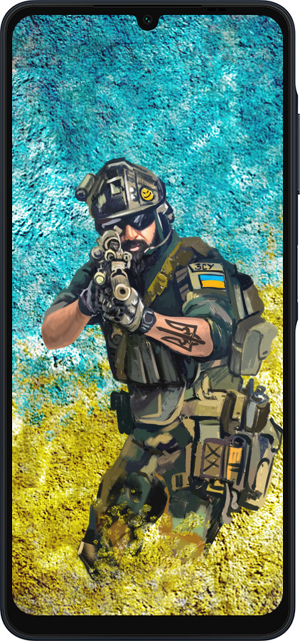 Силиконовый чехол Воин ЗСУ для Samsung Galaxy A06 4G - 5311u-3776 изображение 