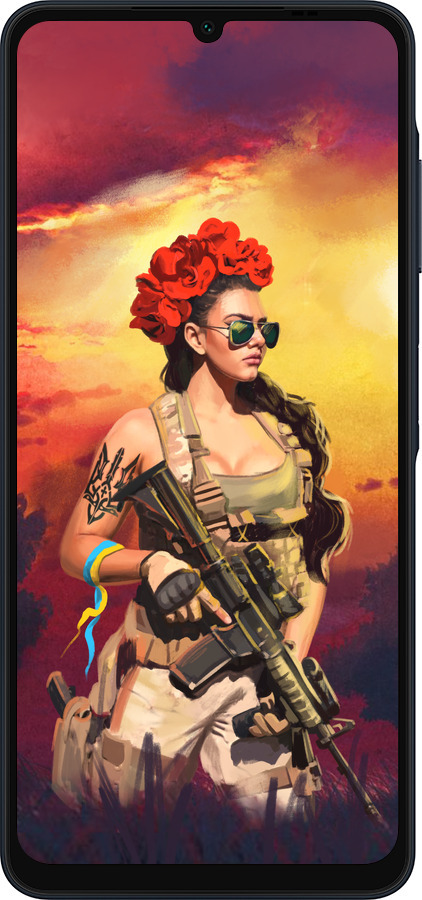 Силиконовый чехол Украинка с оружием для Samsung Galaxy A06 4G - 5316u-3776 изображение 