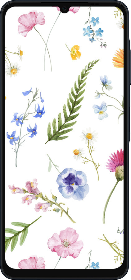 Силиконовый чехол Цветочный фон v2 для Samsung Galaxy A06 4G - 5472u-3776 изображение 