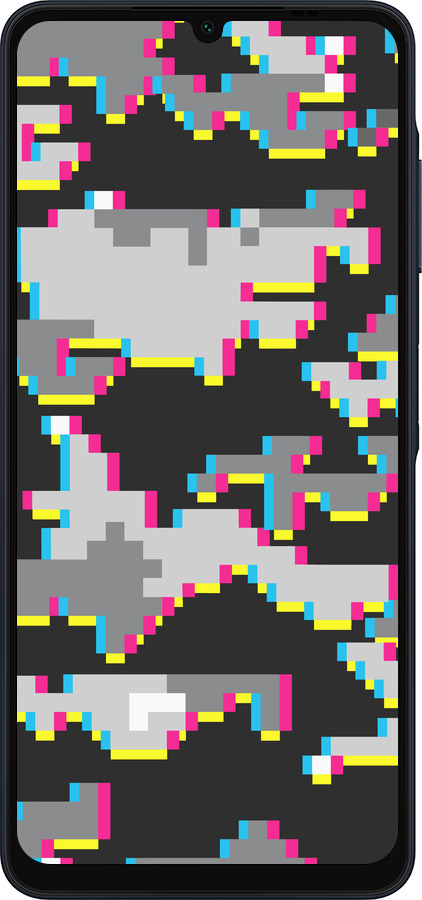 Силиконовый чехол Пиксельный камуфляж для Samsung Galaxy A06 4G - 5481u-3776 изображение 