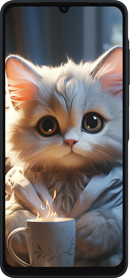 Силіконовий чехол Білий кіт для Samsung Galaxy A06 4G - 5646u-3776 изображение 