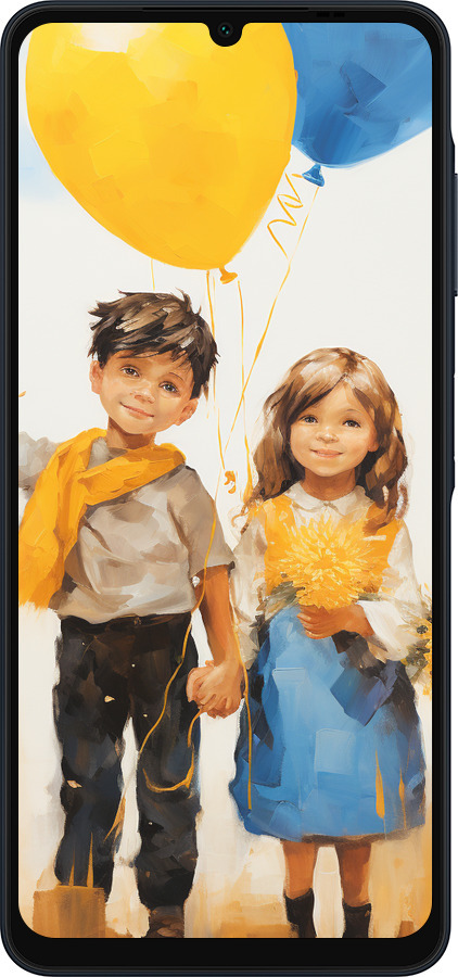 Силиконовый чехол Дети с шариками для Samsung Galaxy A06 4G - 5659u-3776 изображение 