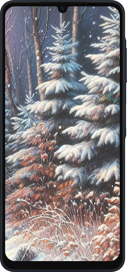 Силиконовый чехол Зимний пейзаж для Samsung Galaxy A06 4G - 5814u-3776 изображение 