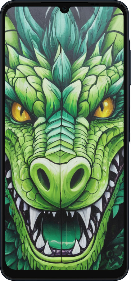 Силиконовый чехол Зелёный дракон для Samsung Galaxy A06 4G - 5816u-3776 изображение 