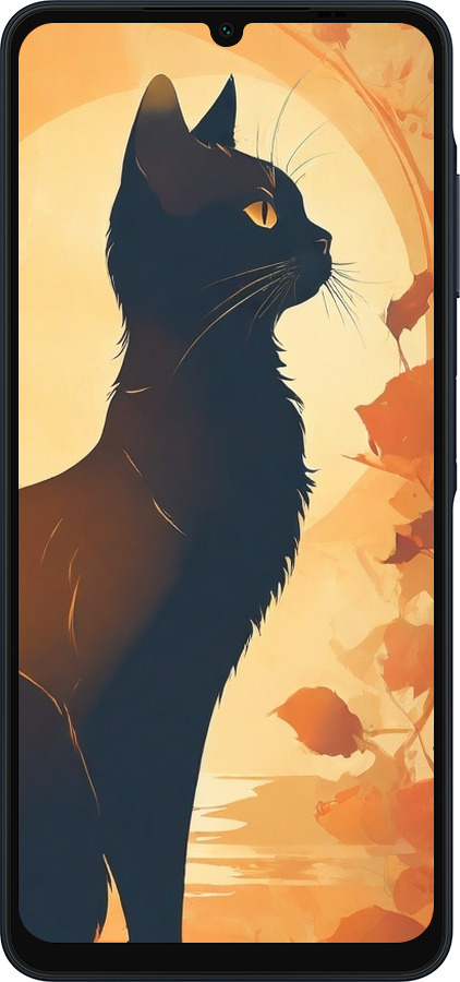 Силиконовый чехол Черная кошка v2 для Samsung Galaxy A06 4G - 5830u-3776 изображение 