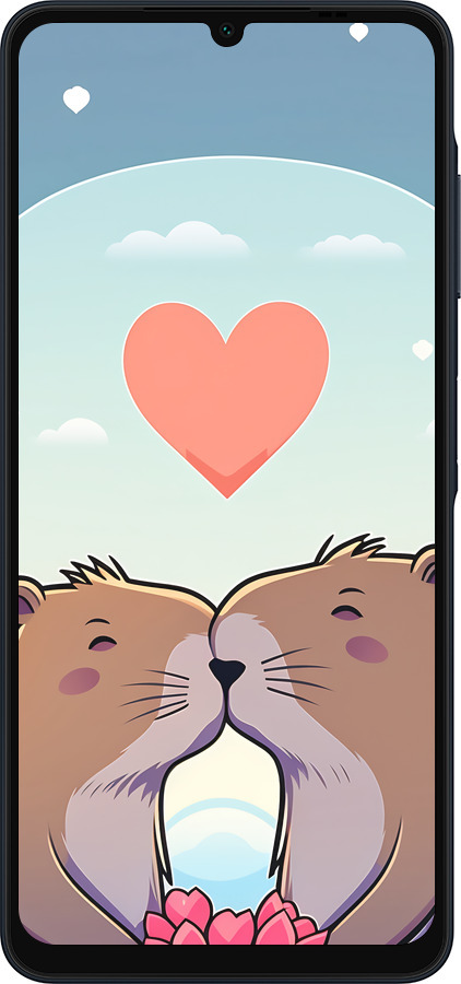 Силиконовый чехол Капибара любовь для Samsung Galaxy A06 4G - 6027u-3776 изображение 
