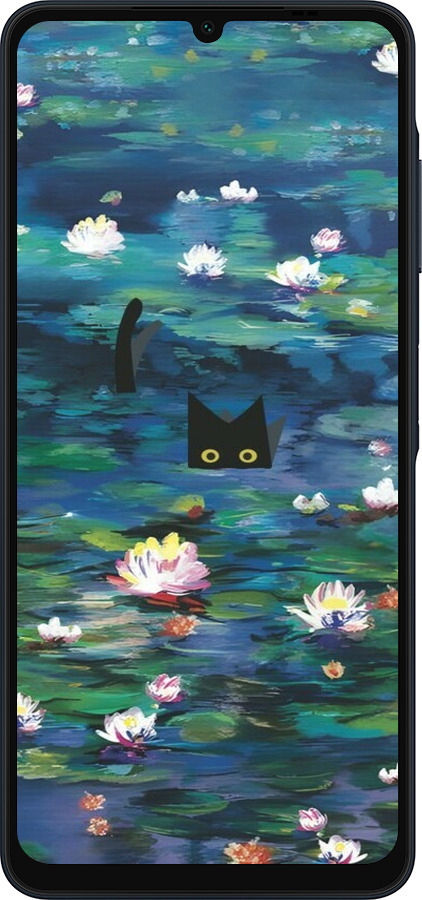 Силиконовый чехол із зображенням водяних лілій та кішок для Samsung Galaxy A06 4G - 6257u-3776 изображение 