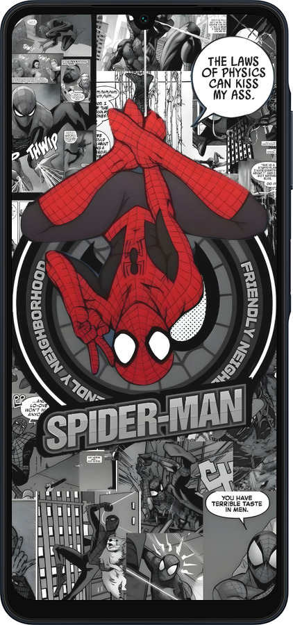 Силиконовый чехол Человек паук для Samsung Galaxy A06 4G - 6279u-3776 изображение 