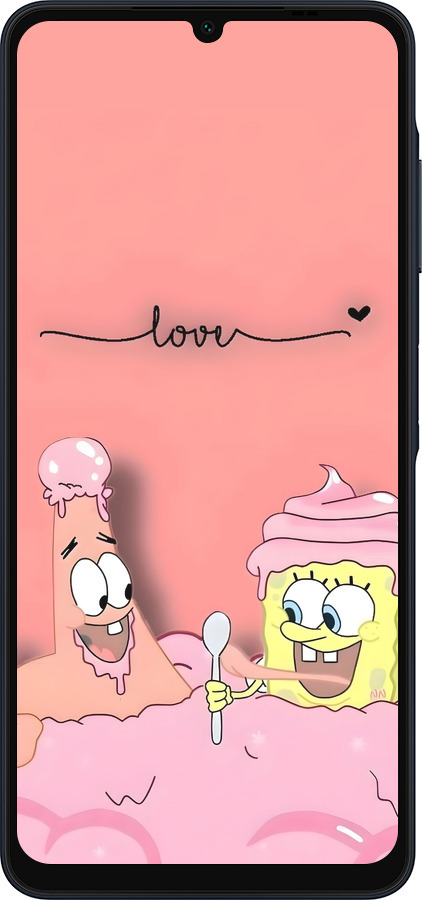 Силиконовый чехол Спанч Боб для Samsung Galaxy A06 4G - 6282u-3776 изображение 