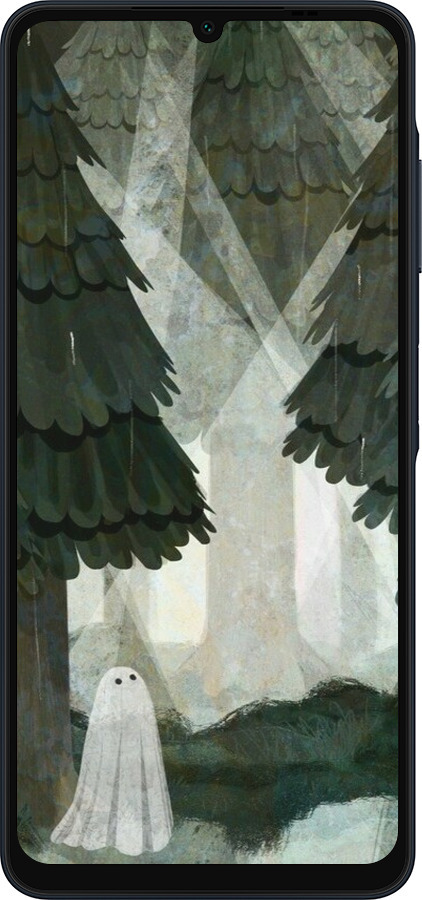 Силіконовий чехол Із зображенням соснового лісу та привида для Samsung Galaxy A06 4G - 6420u-3776 изображение 