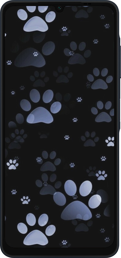 Силиконовый чехол С синими отпечатками лап для Samsung Galaxy A06 4G - 6441u-3776 изображение 