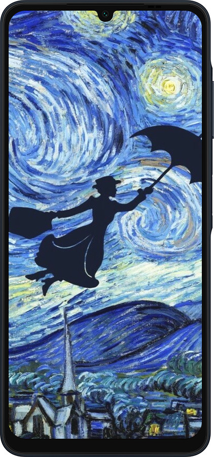 Силиконовый чехол С изображением Мэри Поппинс «Звездная ночь» для Samsung Galaxy A06 4G - 6487u-3776 изображение 