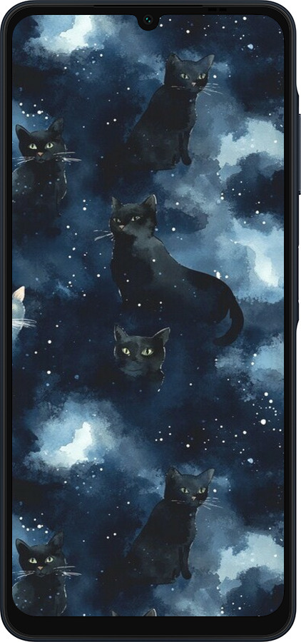 Силиконовый чехол Изображение Кошек с тёмной акварелью для Samsung Galaxy A06 4G - 6521u-3776 изображение 