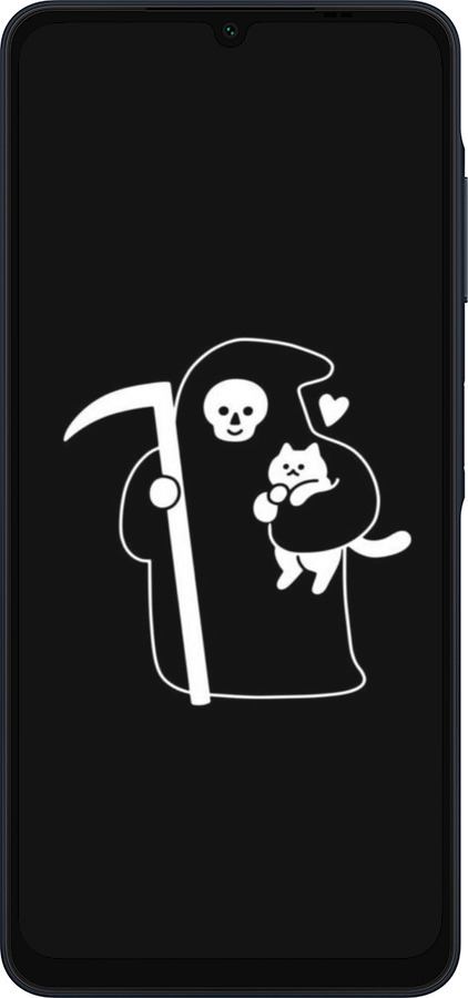 Силиконовый чехол Минималистичный арт: смерть и кошка для Samsung Galaxy A06 4G - 6529u-3776 изображение 
