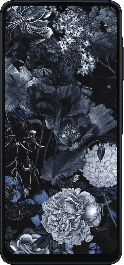 Силиконовый чехол Абстрактный цветочный рисунок в синих тонах для Samsung Galaxy A06 4G - 6539u-3776 изображение 