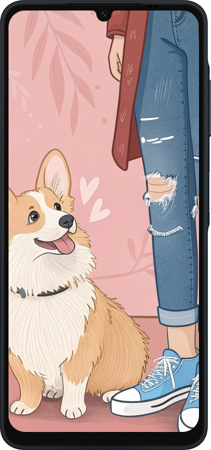 Силиконовый чехол Корги 3 для Samsung Galaxy A06 4G - 6707u-3776 изображение 