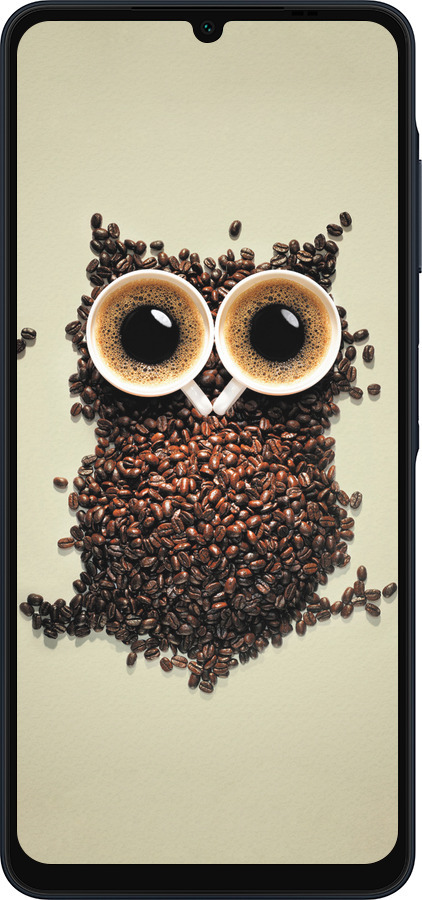 Силиконовый чехол Сова из кофе для Samsung Galaxy A06 4G - 777u-3776 изображение 