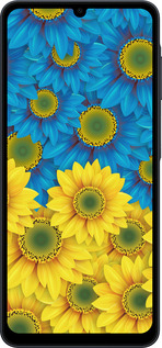 Силиконовый чехол Жёлто-голубые цветы для Samsung galaxy a07 - 1048u-4059 изображение 