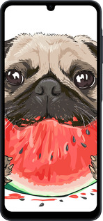 Силиконовый чехол Мопс и арбуз для Samsung galaxy a07 - 4665u-4059 изображение 
