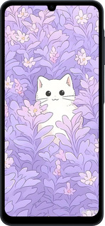 Силіконовий чехол Котик в цветах для Samsung galaxy a07 - 6390u-4059 изображение 