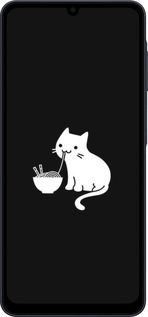 Силиконовый чехол С милым котом на черном фоне для Samsung galaxy a07 - 6528u-4059 изображение 