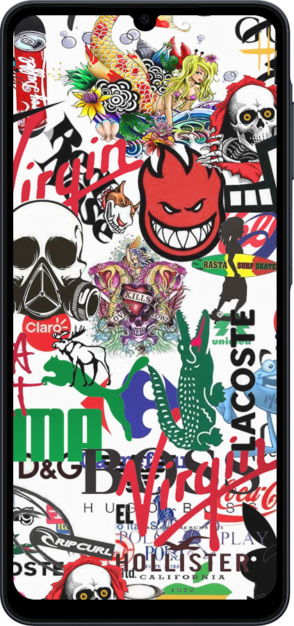 Силиконовый чехол Many different logos для Samsung galaxy a07 - 4022u-4059 изображение 