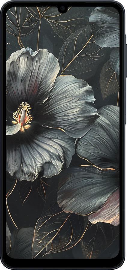 Силиконовый чехол Черные цветы для Samsung galaxy a07 - 6031u-4059 изображение 