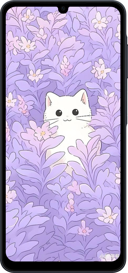 Силіконовий чехол Котик в цветах для Samsung galaxy a07 - 6390u-4059 изображение 