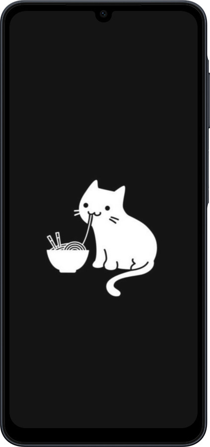 Силиконовый чехол С милым котом на черном фоне для Samsung galaxy a07 - 6528u-4059 изображение 