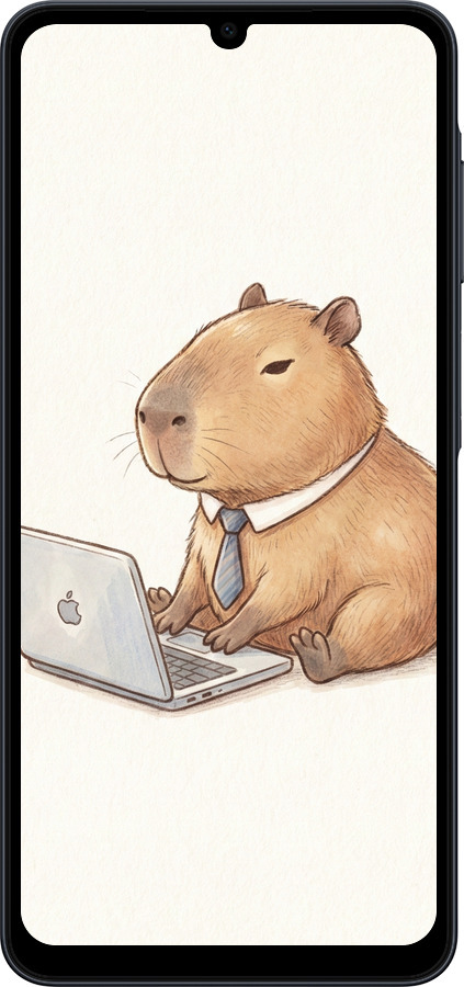Силиконовый чехол Funny Capybara CEO Working для Samsung galaxy a07 - 6777u-4059 изображение 