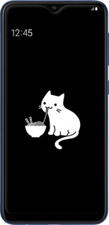 TPU чехол С милым котом на черном фоне для Samsung Galaxy A10 2019 A105F - 6528b-1671 изображение 